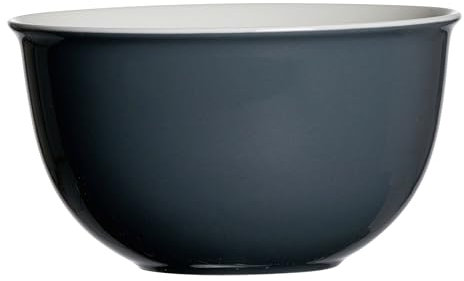 Ritzenhoff & Breker Doppio Müslischale ø 14 cm, 1 Stück, Schale mit farbiger Außenseite, Buntes Mix-und-Match-Geschirr, Porzellan, Anthrazit