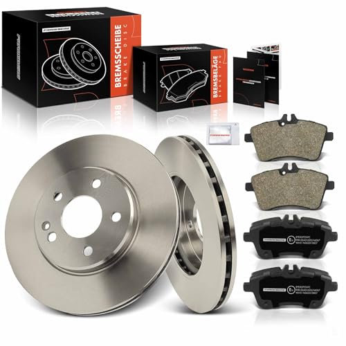 Frankberg 2x Bremsscheiben + 4x Bremsbeläge Mit bremsenschmiermittel Vorderachse Kompatibel mit A-Klasse W169 A 200 CDI 2.0L 2004-2012 Replace# 1694210212 1694200820