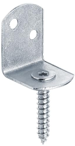 Alberts 843908 Soporte para valla de zarzo en forma de L, en varios diseños, amarillo galvanizado, altura total 83 mm, Juego de 80