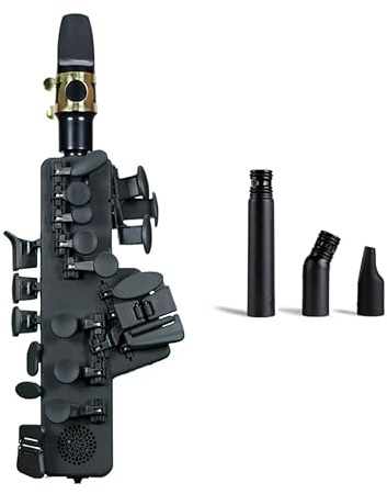 Odisei Music Travel Sax 2 (Black) + Accessory Pack | Saxofón electrónico | +50 sonidos | El más pequeño y ligero del mundo, practica en silencio