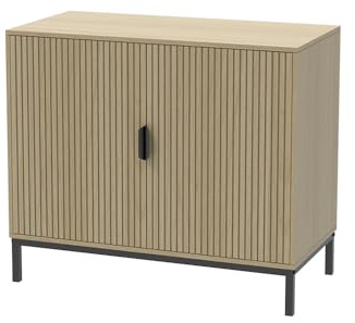 Vicco Cómoda Lennox, Roble, 80 x 69 cm con 2 Puertas, Apto para Guardar revistas y mandos a Distancia