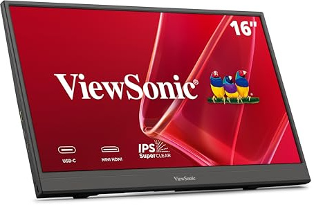 ViewSonic VA1653 16 Inch 1080p Portable Monitor, FHD IPS External Screen