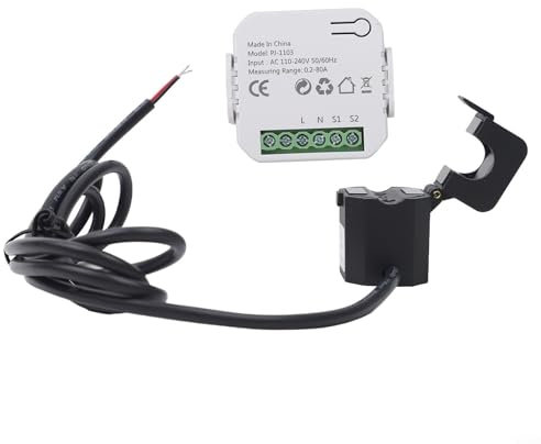 Moniteur de consommation d'électricité, moniteur d'énergie, forTuya, compteur d'énergie WiFi 80 A avec pince pour CT, statistiques d'électricité 50/60 Hz