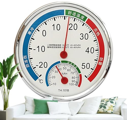 Temperaturfuktighetsmätare - inomhusklimatör | Analog hygrometertermometer, batterifritt för grönsaksförvaringsområden, sovrumsmätning, inomhusträdgård, hemluftkontrollsystem