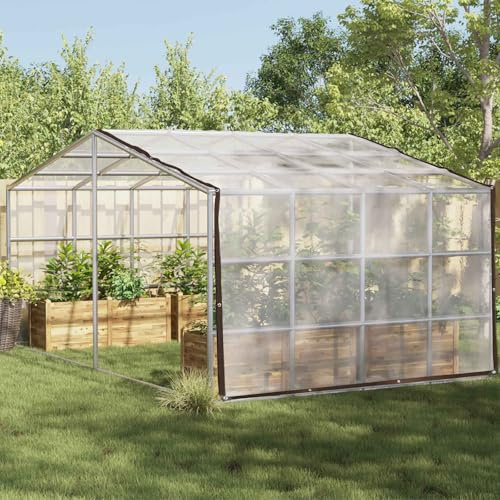 LoogCape Växtskydd transparent 5 x 5 m PE med förstärkta öljetter, vattentätt täckmaterial för trädgård, terrass, ogrässkydd, frostskydd, vinterskydd, golvskydd, barkmulch, upphöjd bädd