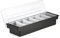Plastic Condiment Dispenser 6 Compartment Black | Bar Condiment Holder, Cocktail Garnish Tray