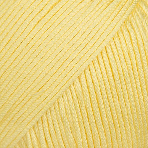 Rico Design Essentials doppelt gestrickt Garn, 100% Baumwolle, Lemon