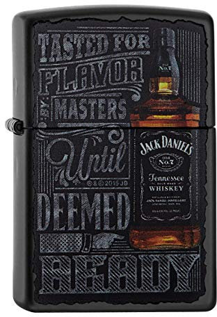 Zippo 60002093 PL Jack Daniels Feuerzeug, Messing, Edelstahloptik, 1 x 3,5 x 5,5 cm, 60.002.093
