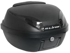 Topcase für Motorrad, S-Line, 42 l, schwarz, Maße: 40 x 49 x 31 cm mit Befestigungsplatte, Tragschale und Griff