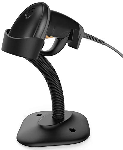 Esup Barcode Scanner with Stand USB Barcode Scanner Wired Handheld Laser Barcode Reader with Adjustable Stand (with Stand)