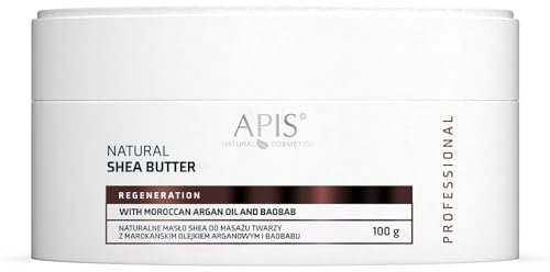 Apis REGENERATION Natürliche Shea-Butter zur Gesichtmassage - 100 g - Marokkanisches Arganöl, Baobaböl Aufbau und Regeneration