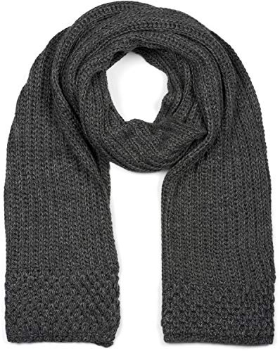 styleBREAKER Bufanda de punto XL para mujer,Gris oscuro