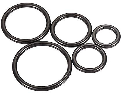 sourcing map 50Stk. Metall O Ring 16mm/20mm/25mm/32mm/38mm ID, 3.8mm Dicke Eisenringe für Hardware DIY Zubehör Schwarz