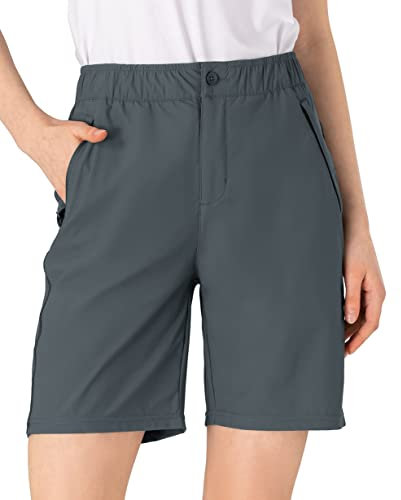 YSENTO Womens Walking Hiking Shorts Lightweight Golf Quick Dry Stretch Summer Climbing Shorts(Grey,XL)