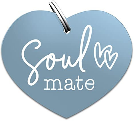 Soulhorse Marke Pferd Pony Hunde Glücksmarke Pferdemarke Gücksbringer Schutzengel Sattel Herz Trense Zaumzeug Vorderzeug Schlüsselanhänger Talisman für Tiere und Menschen (Soulmate, blau)