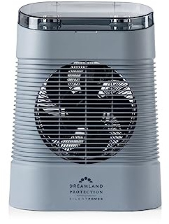Dreamland Silent Power Protection Fan Heater - Electric Heaters for home low energy, Quick Heat Up with 4 Heating Modes, Silent Portable Heater, Energy Efficient Eco Mode, Small and Cheap to run