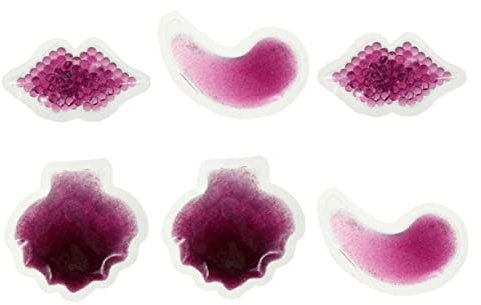 Lurrose 6er Packungen Beauty-gel-eisbeutel Wiederverwendbares Eispad Wiederverwendbarer Patch Augenmaske Kühlend Lippe Lippenpads Augenklappe Violett Gesundheitsvorsorge Gefroren Pvc