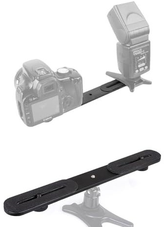 AORHOFJ 1 Stück Dual-Kamera-Blitz Halterung, Blitz Spur Licht Halterung, Hot Shoe Halterung für 1/4 Zoll Schraube DSLR Kamera Blitz Mikrofon