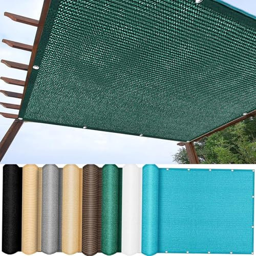 Balcony Cladding 1.2 x 2.9 m Garden Screening HDPE Shading Net Wind and UV Protection Weatherproof Dark Green with Cable Ties and Rope for Balcony Garden Patio