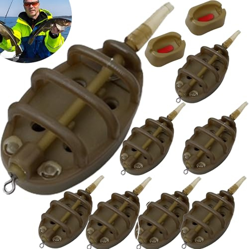 QSLKI 10pcs Alimentador De Método De Pesca con Molde De Liberación Rápida, Accesorios De Cebadores En Línea Carpa De Pesca 15/20/25/30/35/40/50/60g, Plomos De Pesca Surfcasting