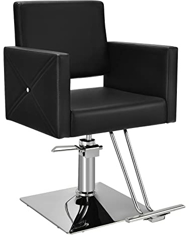 COSTWAY Frisörstol höjdjusterbar, frisörstol med hydraulisk pump, 360° roterbar, barberstol med fotstöd, barberstol för frisörsalong, frisörbutik, barbershop