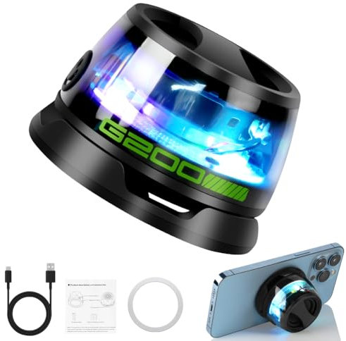 vsshe Altoparlante magnetico Bluetooth, G200 Altoparlante wireless magnetico con Luce RGB e supporto per telefono, mini scatola sonora portatile Bluetooth con Base magnetica, per superficie metallica
