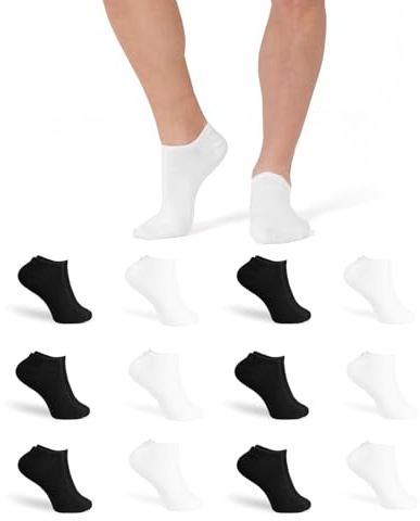 Generico 6 | 12 Paia Calzini Corti Donna Fantasmini in Cotone Invisibili Leggeri Calze Basse Traspiranti Morbidi 35-41 (IT, Numero, 35, 41, Regular, Corto, 6 Bianchi 6 Neri)