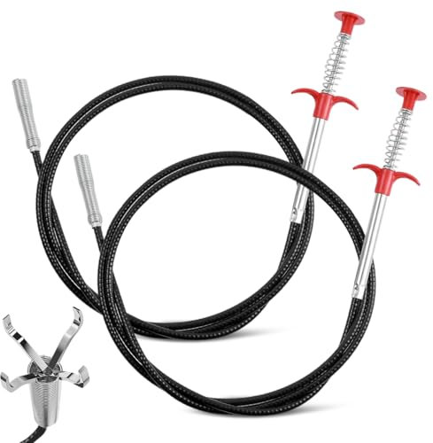 2Pezzi Pinze per Artigli Flessibili, 200cm Pinza Telescopica Prendi Oggetti, Pinza Artiglio Flessibile, Sonda per pulire tubi di scarico, Spirali per la Pulizia dei Tubi, per Lavori in Spazi Ristretti