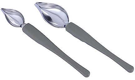INOOMP 2 Pezzi Cucchiaio Decorativo Inossidabile Cucchiaio per Salsa e Decorazione Piatto Utensile per Disegni Salsa e Presentazioni Gourmet