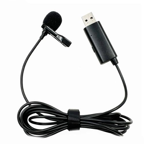 Lavalier - Micrófono de solapa USB profesional con clip de condensador para grabación, podcasting, entrevistas, accesorios, clip para el cuello