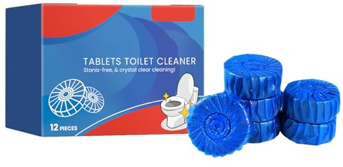 KOAHDE Blocchi Blu La Pulizia Della Toilette,Pastiglie Effervescenti per la Pulizia del WC,Compresse per la Pulizia della Toilette,12PCS