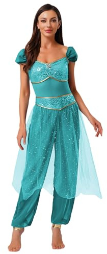 Freebily Arabiska Indiska Dansklänning Prinsessa Dam Magdans Outfits med paljetter Professionella Dansdräkter Ballettdräkter Halloween Carnival Kläder