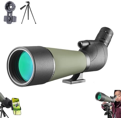 Bosco Hd-7 Spotting Scope with 25-75x80 Mm Zoom Lens,with Tripod, Carrying Bag,and Smartphone Adapter,Spectacle for Wildlife Observation, Shooting, Hunting, Bird Watching, Moon-B