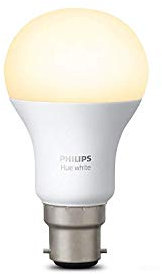 Philips Hue White Personal Wireless Lighting LED B22 1 x 9 W Bayonet Cap Light Bulb, [Apple Homekit Enabled] Works with Philips Hue [Energy Class A+], 230 Volts