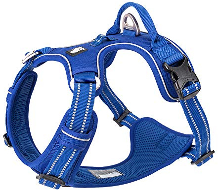 Truelove No-Pull No Overhead Reflective Dog Harness,Royal Blue, XL | Side Release Neck Buckle, Adjustable, Easy to Wear, 2 Lead Rings, Outdoor Walking, For Small Medium Large Dogs, TLH56512