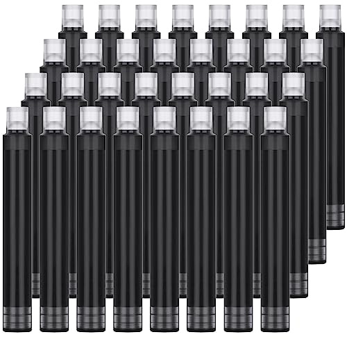 OFFCUP Cartouches d'Encre pour stylo plume, Lot de 32 Cartouches de 3,4 mm Standard pour Stylos-Plume Stylos d'écriture d'encre Noir Recharges pour l'écriture, la Peinture