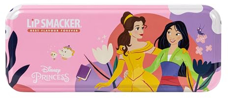 Lip Smacker Disney Princess Artisan Picnic Beauty Tin, Set di Trucchi per Bambini a 3 Livelli con Lucidalabbra, Ombretti Luminosi, Applicatori di Make-up e Accessori per Capelli