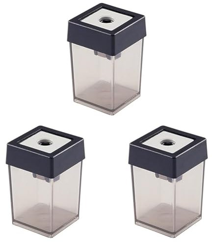 Dahle Bürotechnik Dosenspitzer Dahle 53461, Für Blei- und Farbstifte bis 8 mm Ø, grau-transparent, 5 Stück (Packung mit 3)