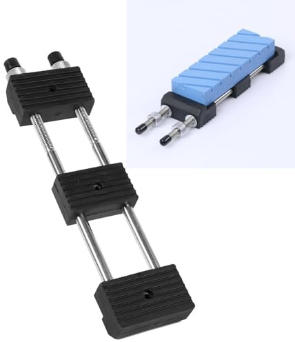 Tissting Soporte para Piedra de Afilar, Base Ajustable Antideslizante de Hierro Cromado y Silicona de 29 cm para Cuchillos y Herramientas, Uso en Cocina y Taller