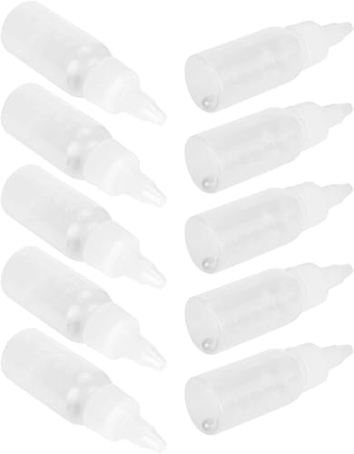 CYTGOUPER 10 Pack 30ml Empty Airbrush Paint Bottles, Reusable Plastic Airbrush Paint Mixing Pots with Scale and Mixing Ball, Squirt Pigment Condiment Container for Pigment