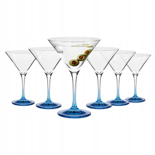 TREND FOR HOME Copas de cóctel de Martini de 17,7 cm de altura | Juego de 6 | 240 ml | Colección | Perfecto para el hogar, restaurantes y fiestas | Apto para lavavajillas | Transparente