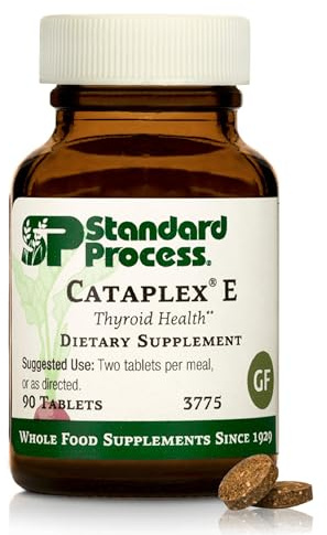 Standard Process Cataplex E - Thyroid Health Support with Antioxidant Vitamin E & Selenium - Endocrine Gland Health Support - Gluten-Free, Non-Dairy & Non-Soy - 90 Tablets (45 Servings)