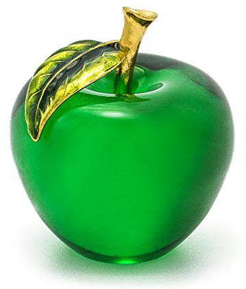 H&D Hyaline&Dora H&D - Figura de manzana de cristal, pisapapeles de frutas de cristal para mesa, decoración del hogar de boda (verde)