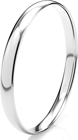 Metal Factory Sterling Silver 2MM High Polish Plain Dome Tarnish Resistant Comfort Fit Wedding Band Ring Sz 6.5