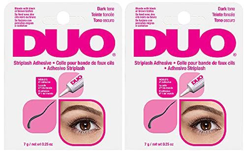 DUO Eyelash Glue – Dark Tone, Waterproof & Long-Lasting Lash Adhesive for Strip Lashes, 0.25 oz, 2 Pack