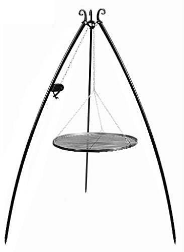 CookKing Tripod Barbecue suspendu avec trépied et grille de cuisson 200 cm 80 cm