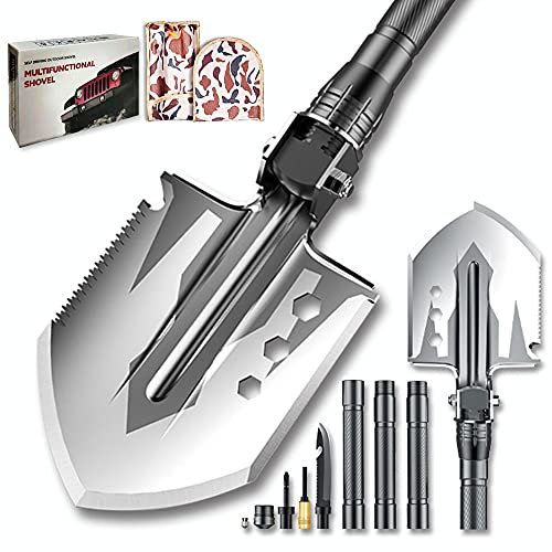 YANTOO Camping Multifunktional-Klappschaufel, abnehmbare tragbare Spaten Kit, Schaufel für Camping, Strand, Wandern, Outdoor, Angeln, Gartenarbeit, Auto Notfall, etc.