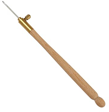 VOANZO Set di Aghi da Ricamo Manico in Legno Ago per Uncinetto Ago per Perline Set di Aghi per Paillettes Set di Attrezzi per Uncinetto con 3 Aghi (0,7 mm-1 mm-1,2 mm)