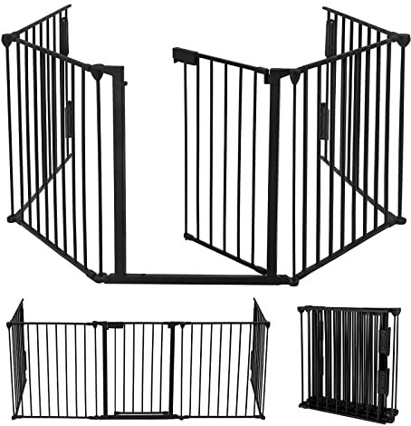 HENGMEI Kaminschutzgitter Kinderschutzgitter Faltbar Absperrgitter Laufstall Türschutzgitter Schutzgitter Ofenschutzgitter für Kinder(Type B)
