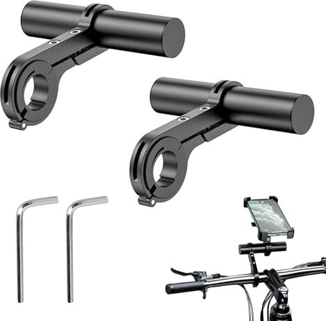 MQWDGJ Fahrrad Lenker Extender, 2 Pcs Aluminiumlegierung Lenker Verlängerung Halterung Für Tacho Mountainbike Taschenlampe GPS